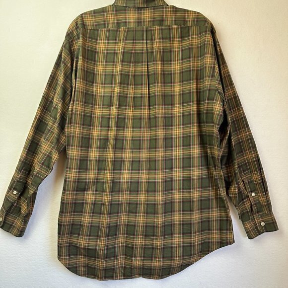 Ralph Lauren Classic Fit shirt Men‎ L button down collar brown green plaid - Picture 9 of 10